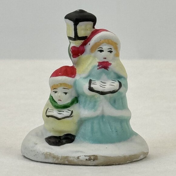 Vintage Christmas Village Accessories Ceramic Trees Children Figurines Set 7 pcs - Picture 4 of 16